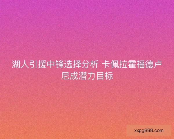 湖人引援中锋选择分析 卡佩拉霍福德卢尼成潜力目标