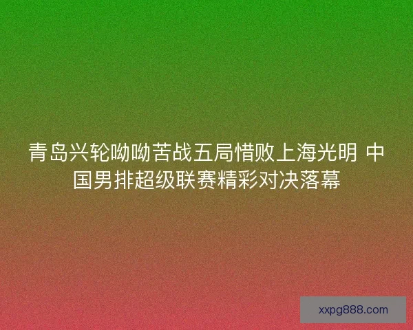 青岛兴轮呦呦苦战五局惜败上海光明 中国男排超级联赛精彩对决落幕